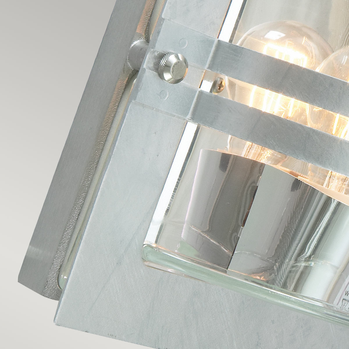 Norlys Bern 1 Light Wall Lantern - Galvanised With Clear Glass BERN-E27-GAL-C