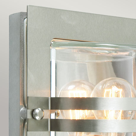 Norlys Bern 1 Light Wall Lantern - Stainless Steel With Clear Glass BERN-E27-S-S-C