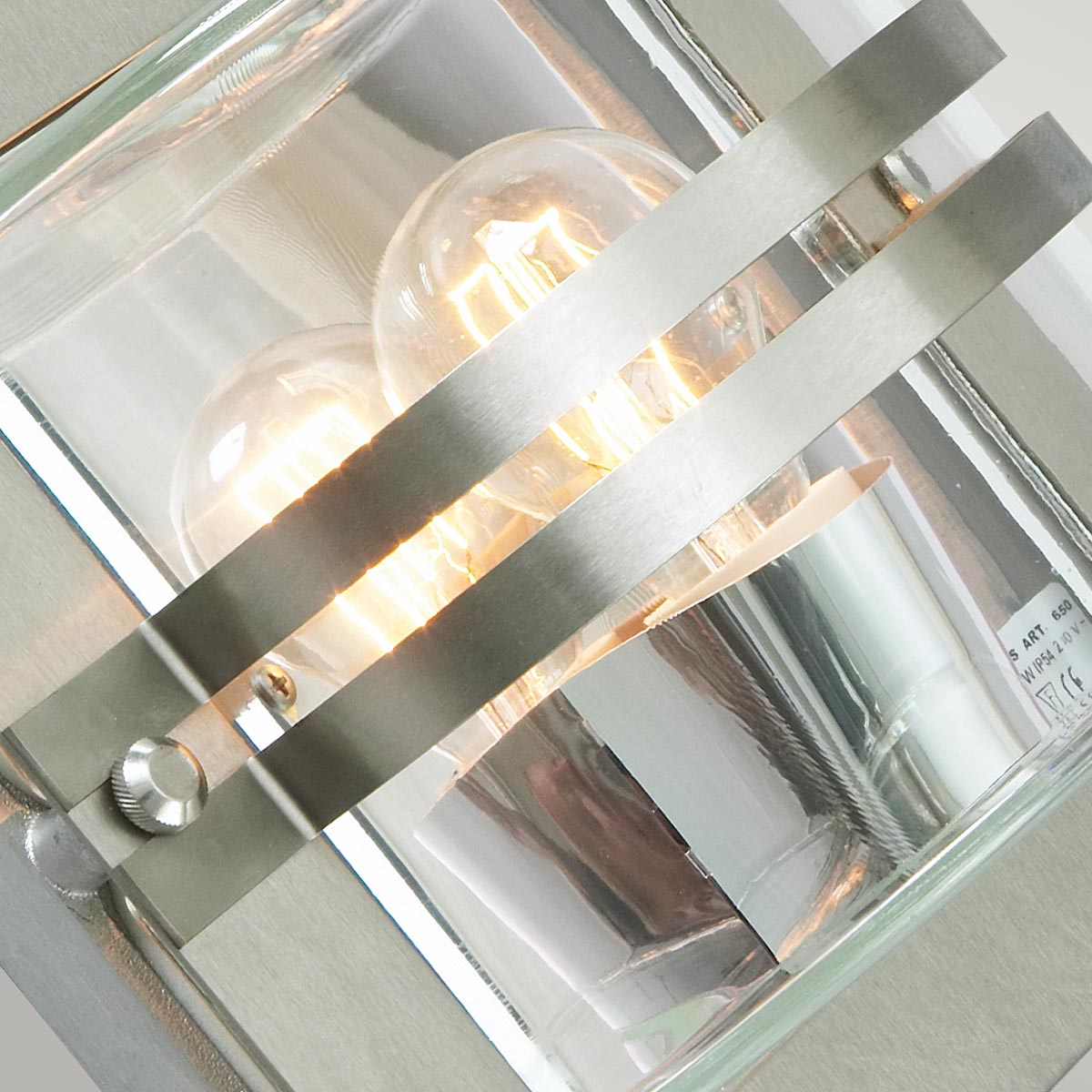 Norlys Bern 1 Light Wall Lantern - Stainless Steel With Clear Glass BERN-E27-S-S-C
