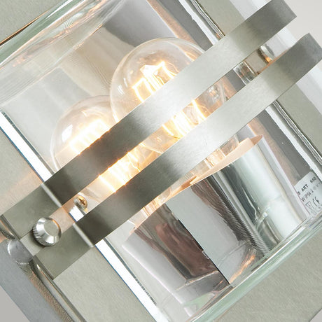 Norlys Bern 1 Light Wall Lantern - Stainless Steel With Clear Glass BERN-E27-S-S-C