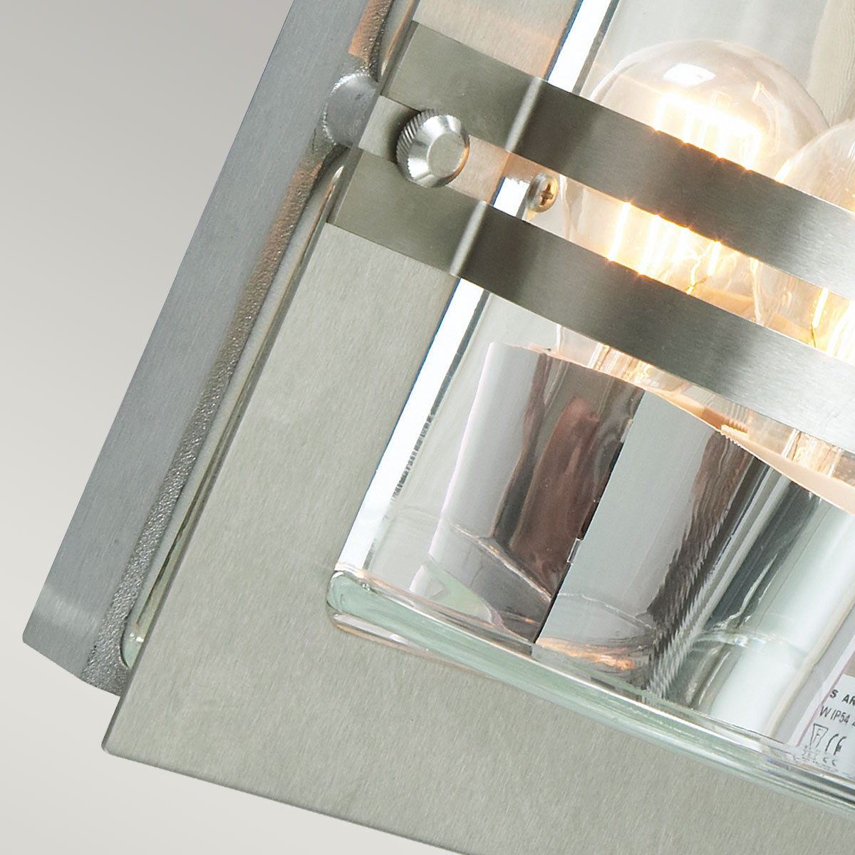 Norlys Bern 1 Light Wall Lantern - Stainless Steel With Clear Glass BERN-E27-S-S-C
