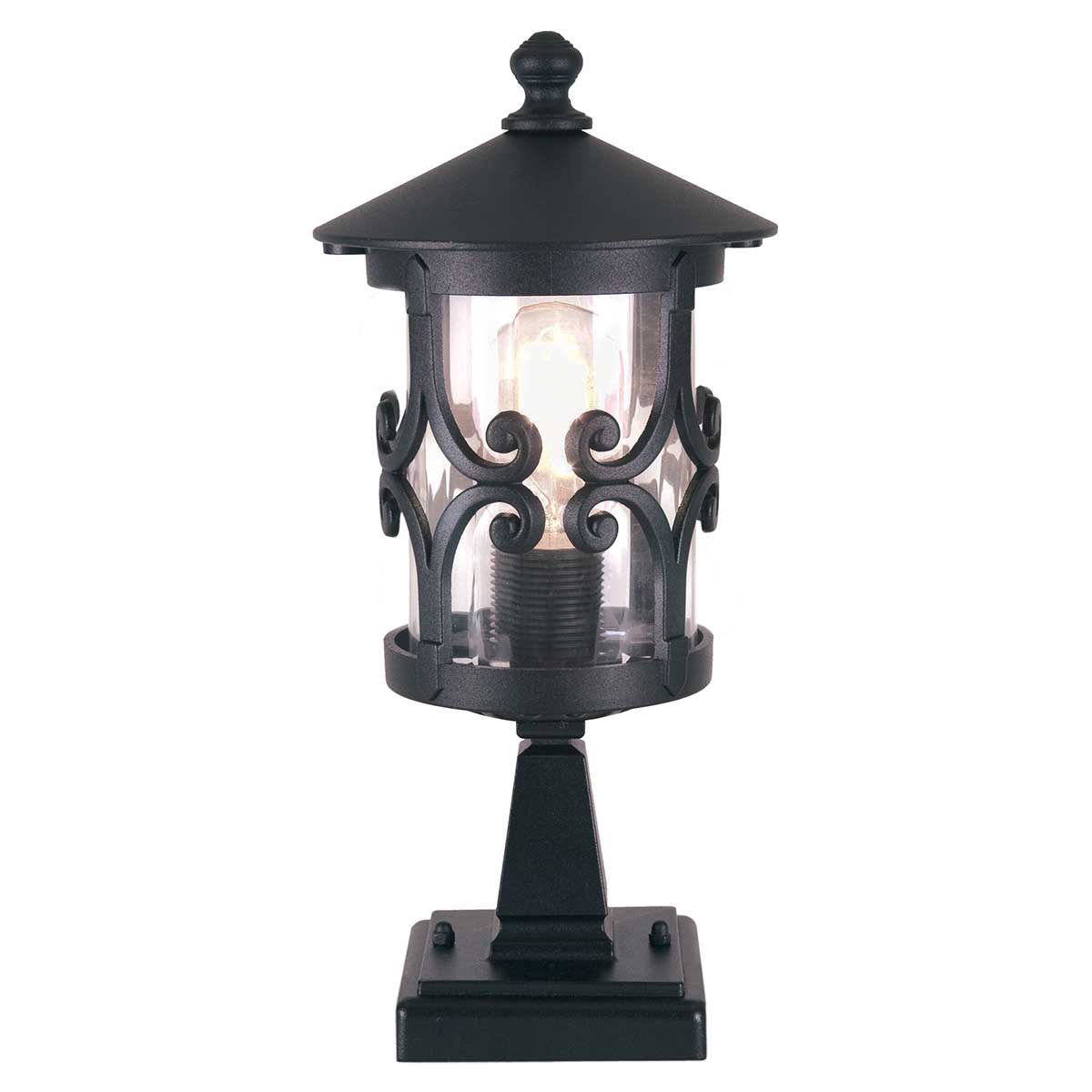 Elstead Lighting Pedestal Lantern from the Hereford range. Hereford 1 Light Pedestal Lantern Product Code = BL12-BLACK