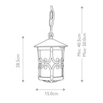 Elstead Lighting Outdoor Hanging from the Hereford range. Hereford 1 Light Porch Chain Lantern – SKU BL13B-BLACK