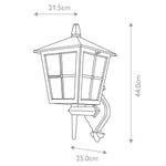 Elstead Lighting Outdoor Wall Light from the Canterbury range. Canterbury 1 Light Wall Up Lantern – SKU BL46M-BLACK