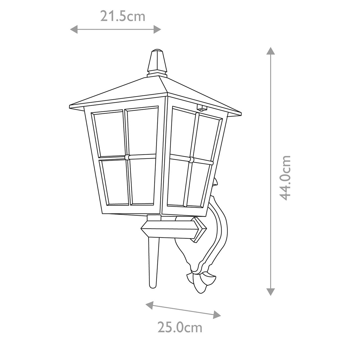 Elstead Lighting Outdoor Wall Light from the Canterbury range. Canterbury 1 Light Wall Up Lantern – SKU BL46M-BLACK