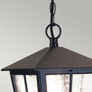 Elstead Lighting Outdoor Hanging from the Canterbury range. Canterbury 1 Light Chain Lantern Product Code = BL48M-BLACK