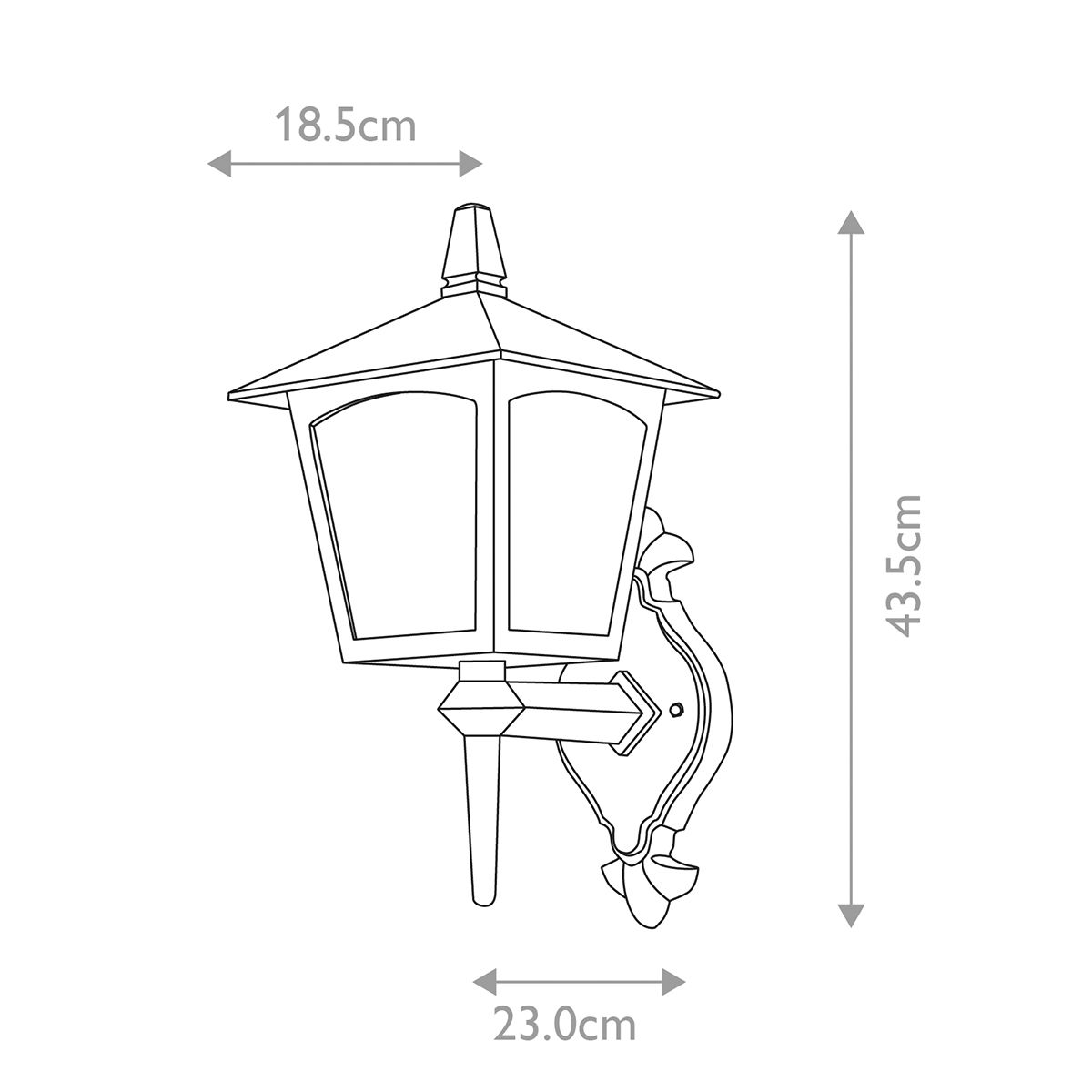 Elstead Lighting Outdoor Wall Light from the York range. York 1 Light Wall Up Lantern – SKU BL5-BLACK