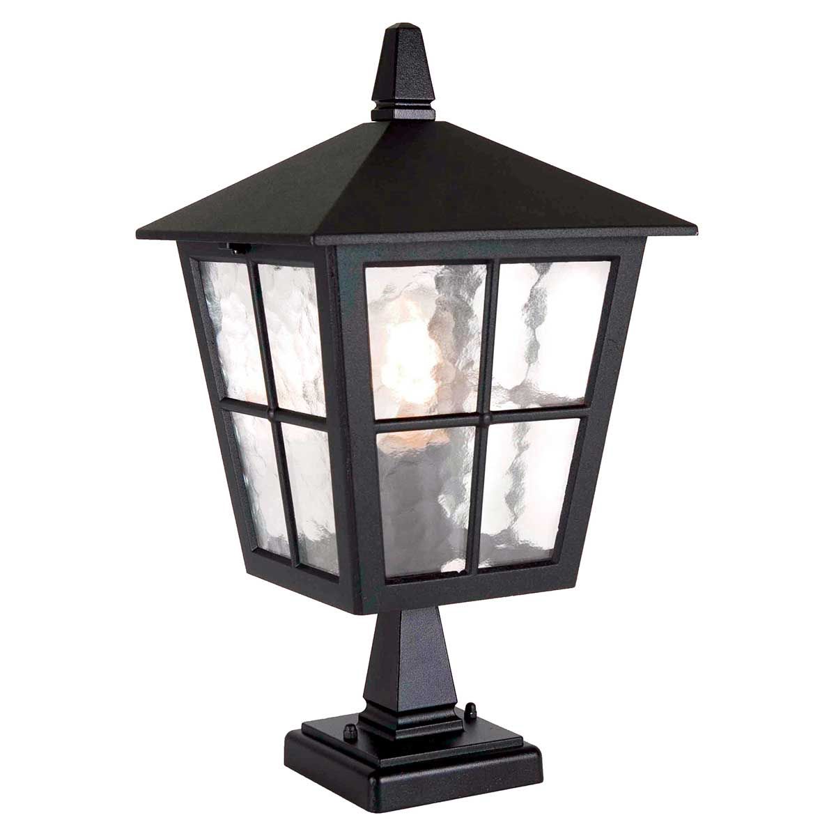 Elstead Lighting Outdoor Hanging from the Canterbury range. Canterbury 1 Light Pedestal Lantern – SKU BL50M-BLACK
