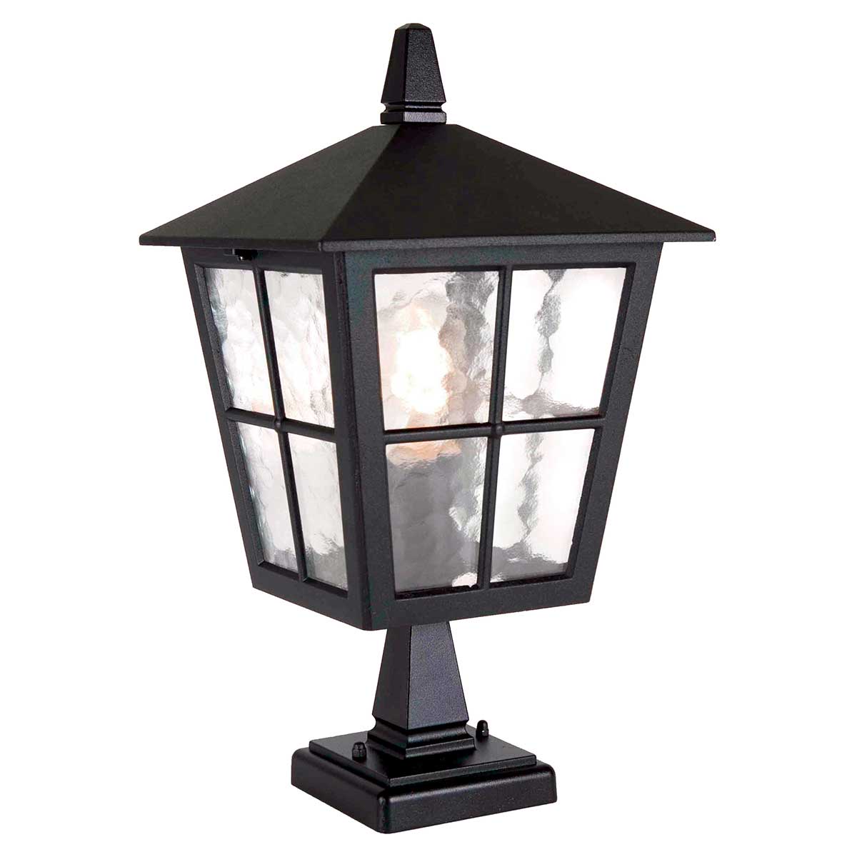 Elstead Lighting Outdoor Hanging from the Canterbury range. Canterbury 1 Light Pedestal Lantern Product Code = BL50M-BLACK