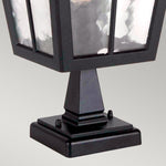 Elstead Lighting Outdoor Hanging from the Canterbury range. Canterbury 1 Light Pedestal Lantern – SKU BL50M-BLACK
