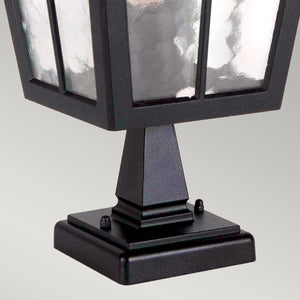 Elstead Lighting Outdoor Hanging from the Canterbury range. Canterbury 1 Light Pedestal Lantern Product Code = BL50M-BLACK