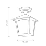 Elstead Lighting Ceiling Semi-Flush from the York range. York 1 Light Porch Lantern – SKU BL6A-BLACK
