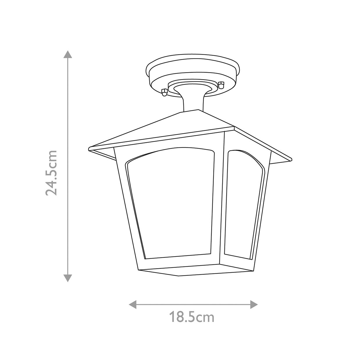 Elstead Lighting Ceiling Semi-Flush from the York range. York 1 Light Porch Lantern – SKU BL6A-BLACK