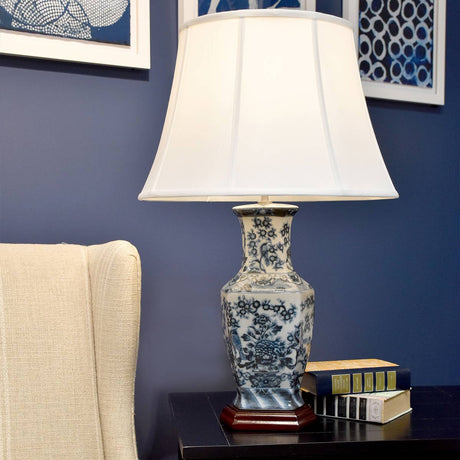 Elstead Lighting Table Lamp from the Blue Hex range. Blue Hex 1 Light Table Lamp Product Code = BLUE-HEX-TL