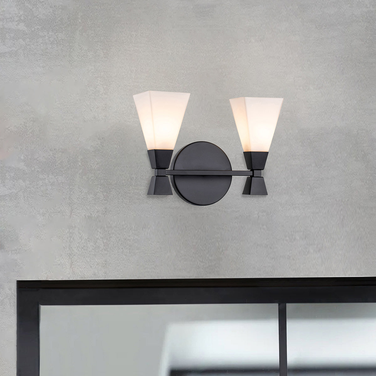 Elstead Lighting Wall Light from the Bowtie range. Bowtie 2lt Wall Light - Matte Black Product Code = BOWTIE-2-MB