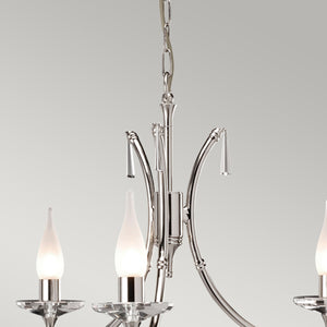 Elstead Lighting Chandelier from the Brightwell range. Brightwell 3 Light Chandelier Product Code = BR3-NICKEL