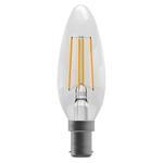 British Electric Lamps FL-CP-LCND4BCCW/DIM BELL - British Electric Lamps 4W (40W) LED Filament Clear Candle BC 4000K Dimmable - Manufacturers part Number = 60114EAN Number =