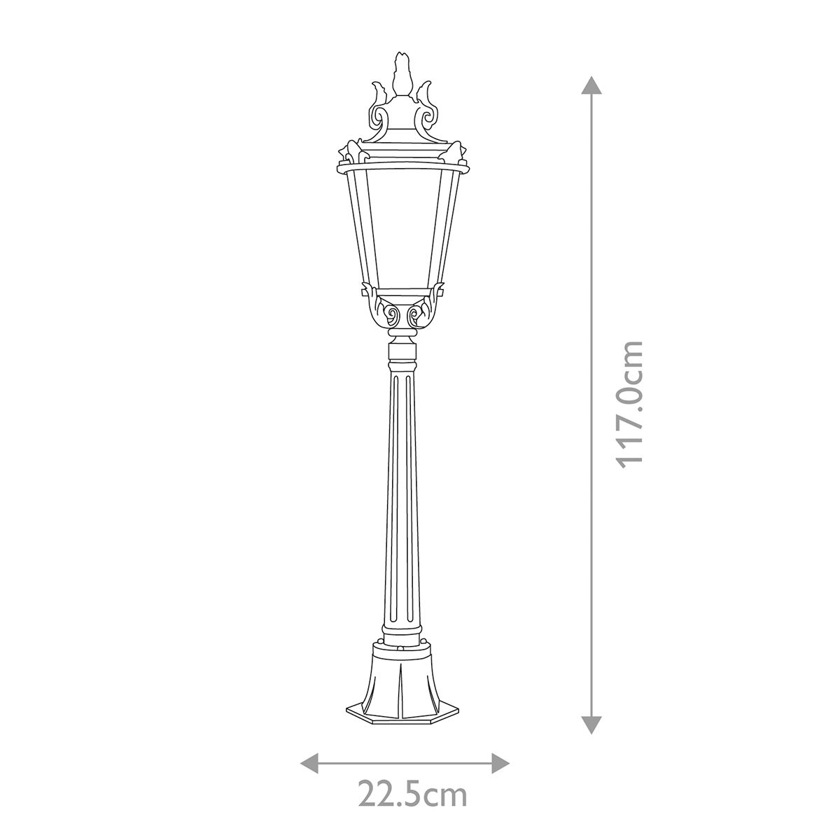 Elstead Lighting Pillar Lantern from the Baltimore range. Baltimore 1 Light Medium Pillar – SKU BT4-M