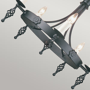 Elstead Lighting Chandelier from the Belfry range. Belfry 5 Light Chandelier Product Code = BY5-BLACK