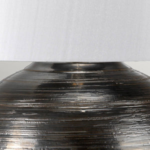 Elstead Lighting Table Lamp from the Caesar range. Caesar 1 Light Table Lamp - Silver Product Code = CAESAR-TL-SIL
