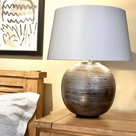 Elstead Lighting Table Lamp from the Caesar range. Caesar 1 Light Table Lamp - Silver Product Code = CAESAR-TL-SIL