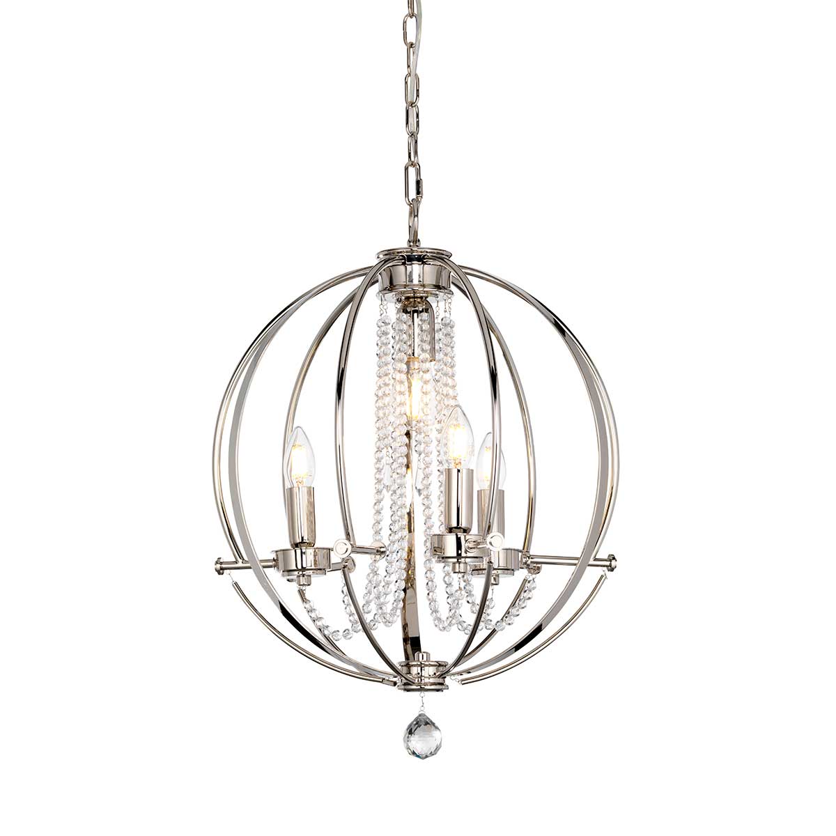 Elstead Lighting Chandelier from the Cassie range. Cassie 4 Light Chandelier Product Code = CASSIE4