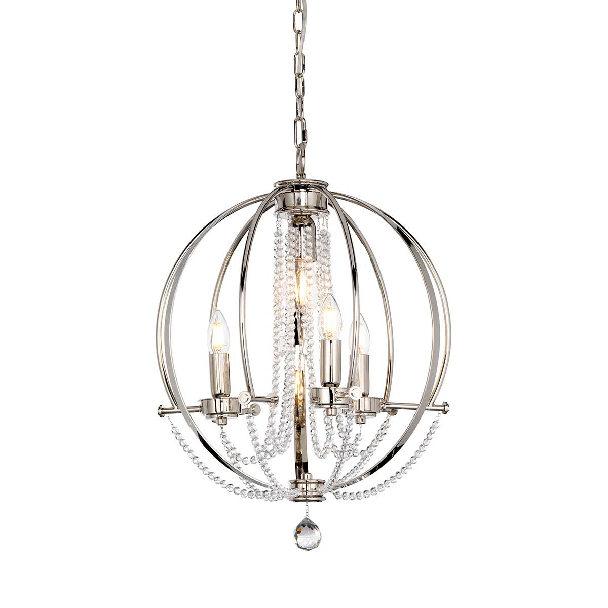 Elstead Lighting Chandelier from the Cassie range. Cassie 4 Light Chandelier Product Code = CASSIE4