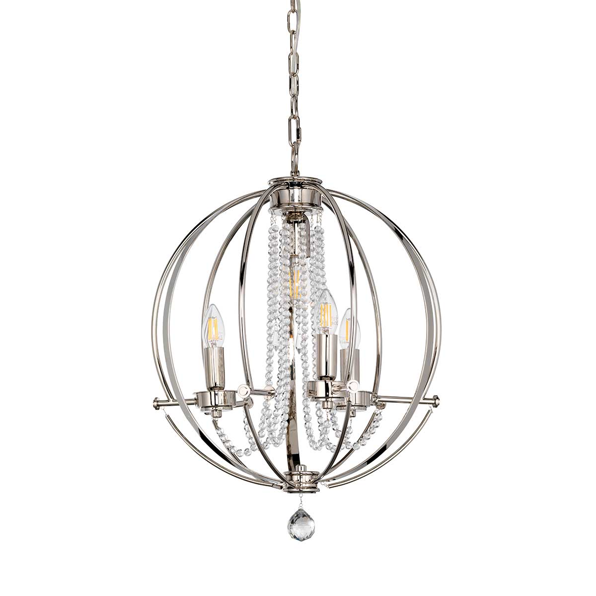 Elstead Lighting Chandelier from the Cassie range. Cassie 4 Light Chandelier Product Code = CASSIE4
