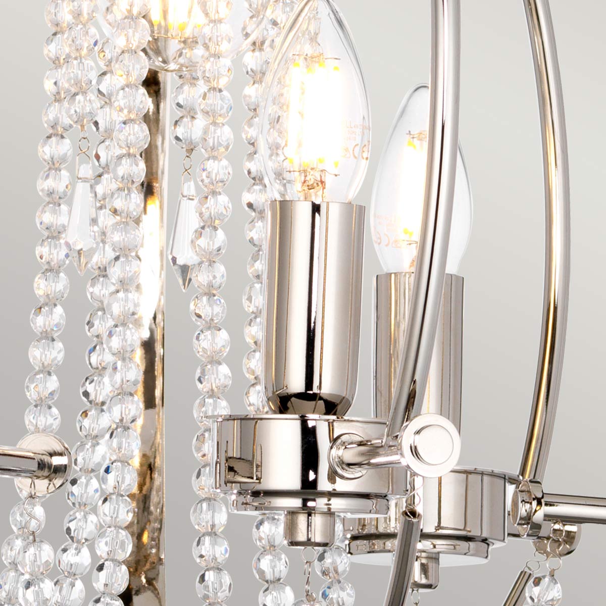 Elstead Lighting Chandelier from the Cassie range. Cassie 4 Light Chandelier Product Code = CASSIE4