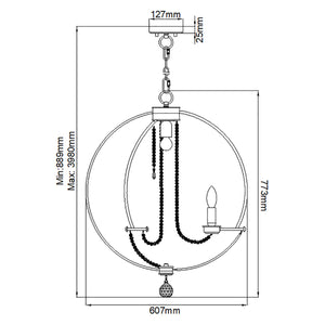 Elstead Lighting Chandelier from the Cassie range. Cassie 7 Light Chandelier Product Code = CASSIE7