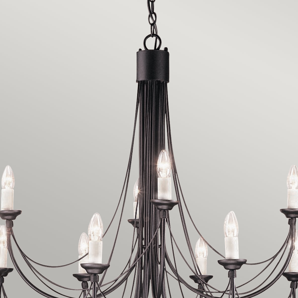 Elstead Lighting Chandelier from the Carisbrooke range. Carisbrooke 12 Light Chandelier Product Code = CB12-BLACK