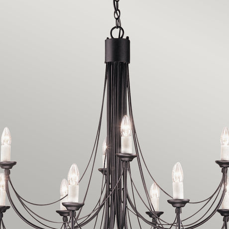 Elstead Lighting Chandelier from the Carisbrooke range. Carisbrooke 12 Light Chandelier Product Code = CB12-BLACK