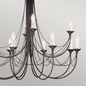Elstead Lighting Chandelier from the Carisbrooke range. Carisbrooke 12 Light Chandelier Product Code = CB12-BLACK