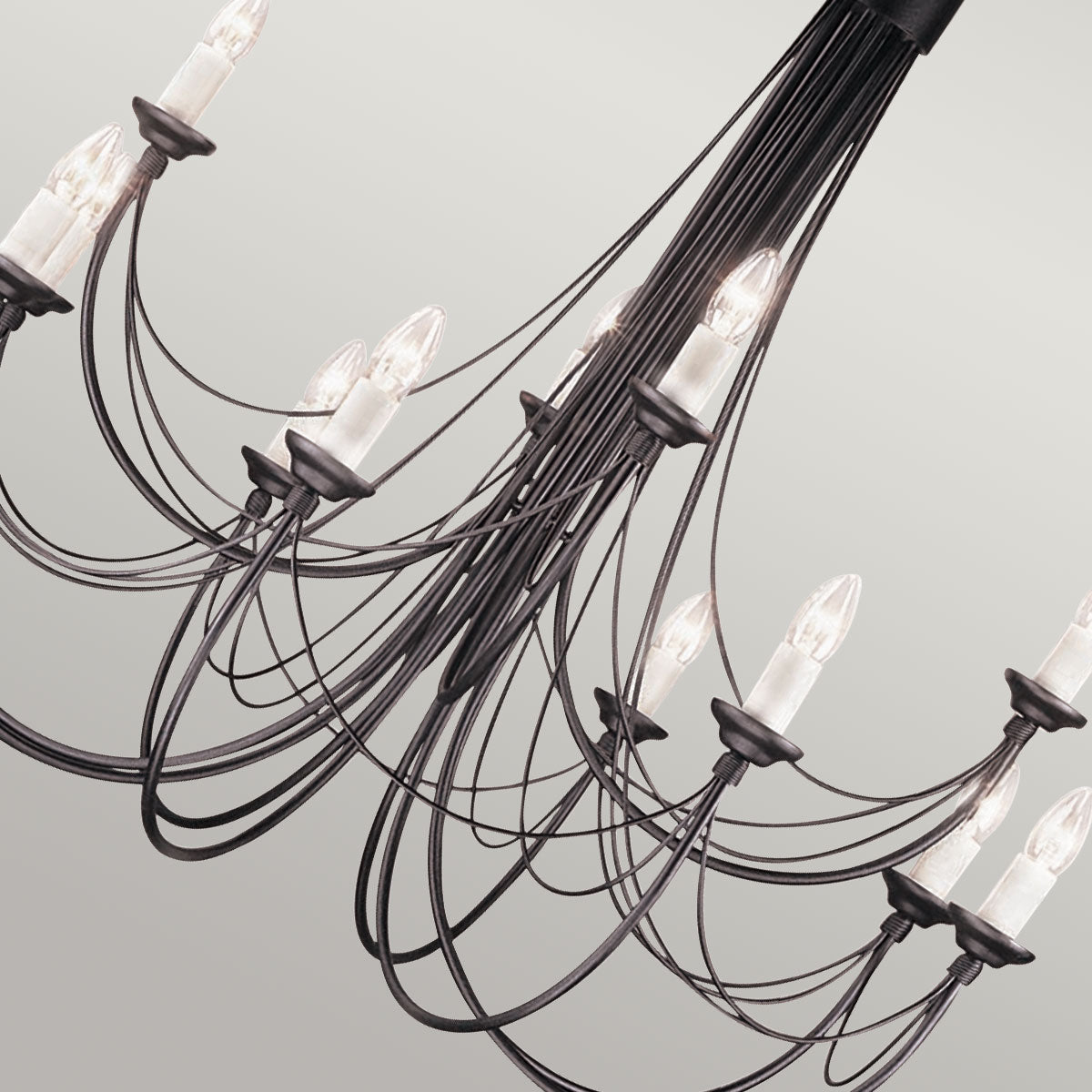 Elstead Lighting Chandelier from the Carisbrooke range. Carisbrooke 12 Light Chandelier Product Code = CB12-BLACK