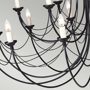 Elstead Lighting Chandelier from the Carisbrooke range. Carisbrooke 18 Light Chandelier Product Code = CB18-BLACK