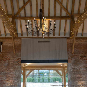 Elstead Lighting Chandelier from the Carisbrooke range. Carisbrooke 18 Light Chandelier Product Code = CB18-BLACK