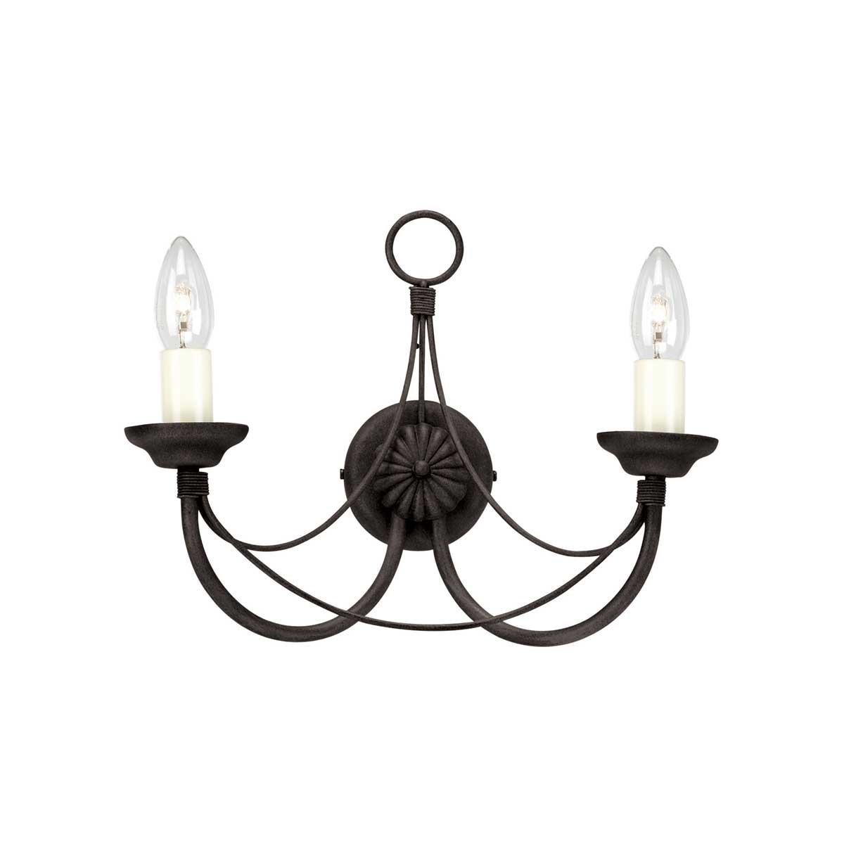 Elstead Lighting Wall Light from the Carisbrooke range. Carisbrooke 2 Light Wall Light Product Code = CB2-BLACK