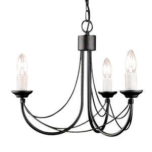 Elstead Lighting Chandelier from the Carisbrooke range. Carisbrooke 3 Light Chandelier Product Code = CB3-BLACK