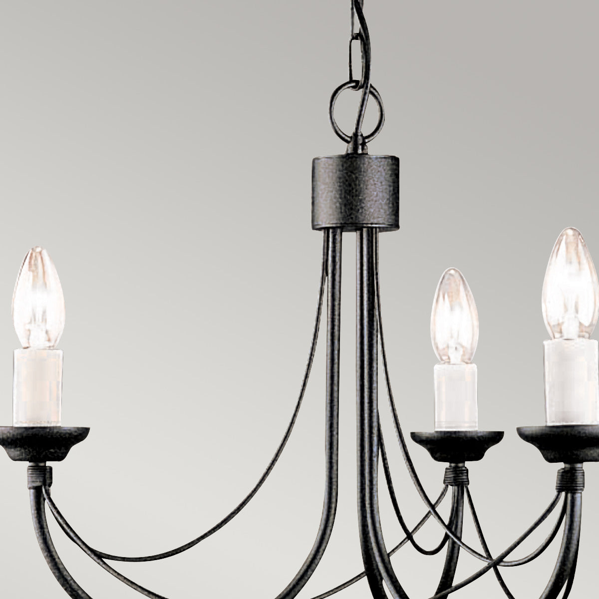 Elstead Lighting Chandelier from the Carisbrooke range. Carisbrooke 3 Light Chandelier Product Code = CB3-BLACK