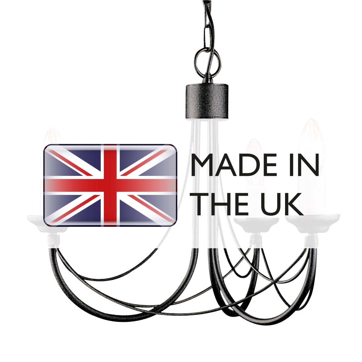 Elstead Lighting Chandelier from the Carisbrooke range. Carisbrooke 3 Light Chandelier – SKU CB3-BLACK