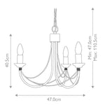 Elstead Lighting Chandelier from the Carisbrooke range. Carisbrooke 3 Light Chandelier – SKU CB3-BLACK