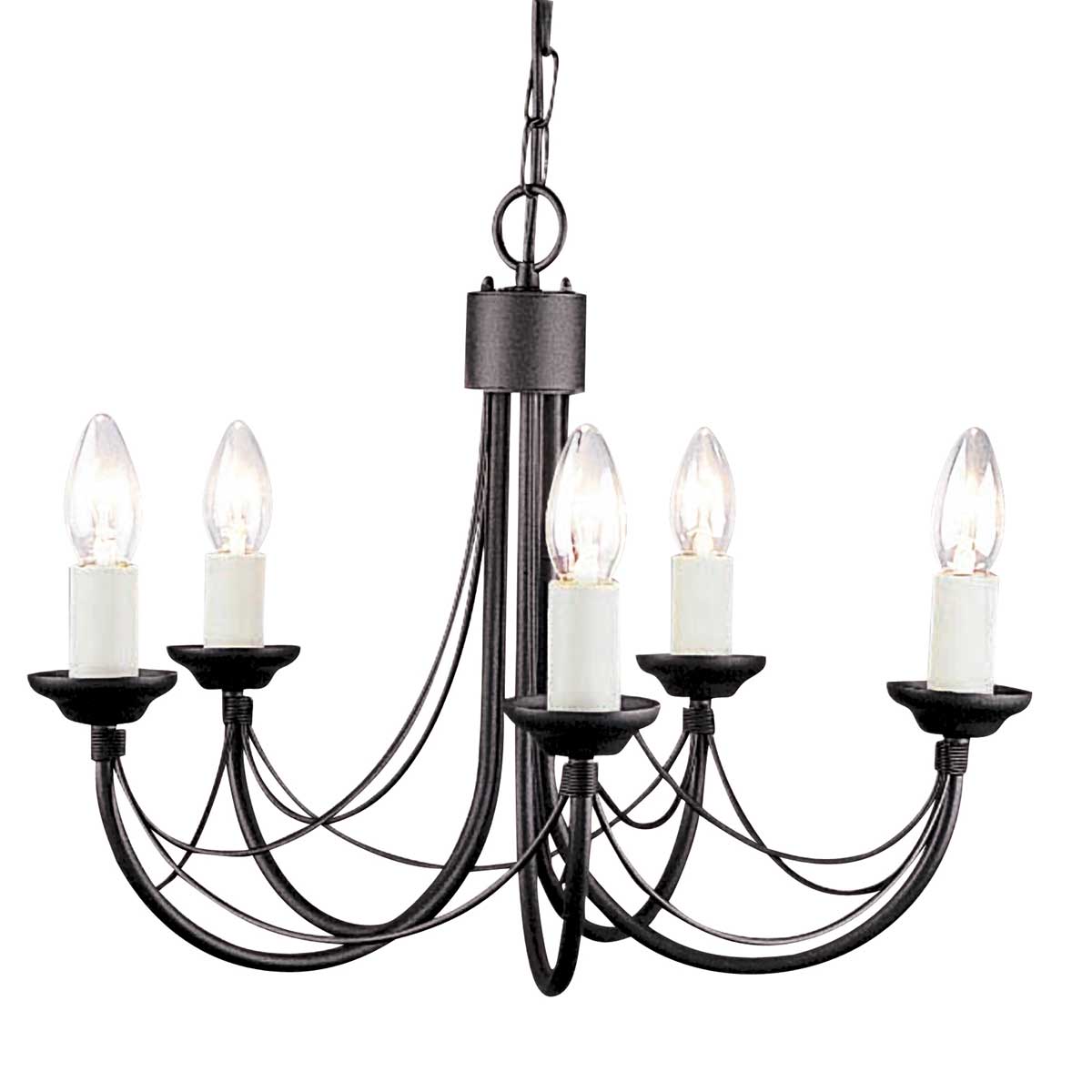 Elstead Lighting Chandelier from the Carisbrooke range. Carisbrooke 5 Light Chandelier Product Code = CB5-BLACK