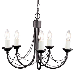 Elstead Lighting Chandelier from the Carisbrooke range. Carisbrooke 5 Light Chandelier Product Code = CB5-BLACK