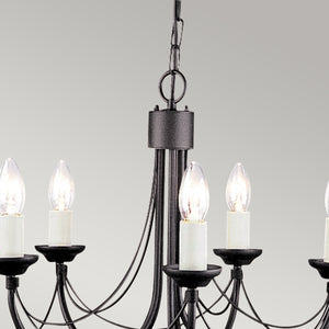 Elstead Lighting Chandelier from the Carisbrooke range. Carisbrooke 5 Light Chandelier Product Code = CB5-BLACK