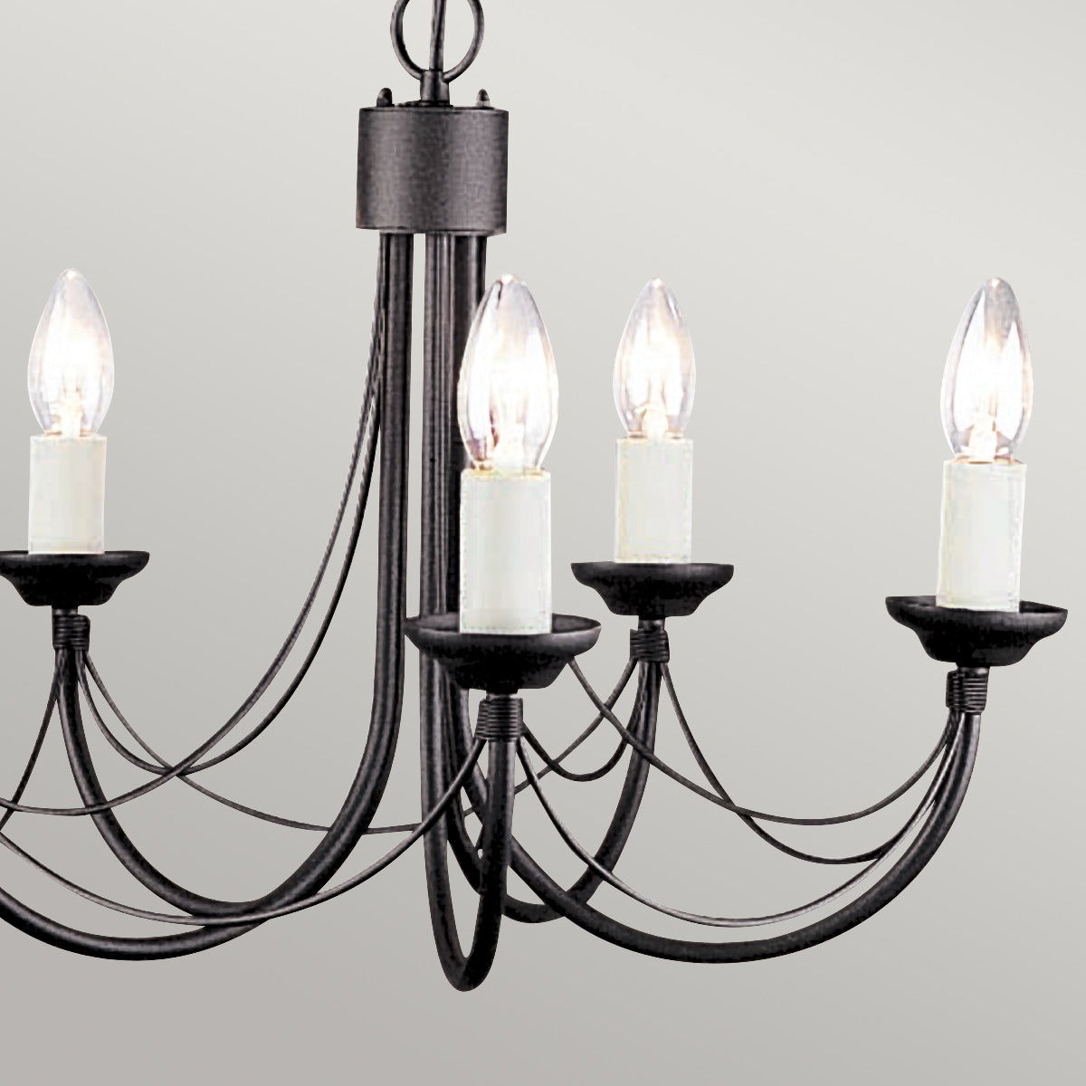 Elstead Lighting Chandelier from the Carisbrooke range. Carisbrooke 5 Light Chandelier Product Code = CB5-BLACK