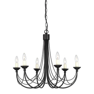 Elstead Lighting Chandelier from the Carisbrooke range. Carisbrooke 6 Light Chandelier Product Code = CB6-BLACK