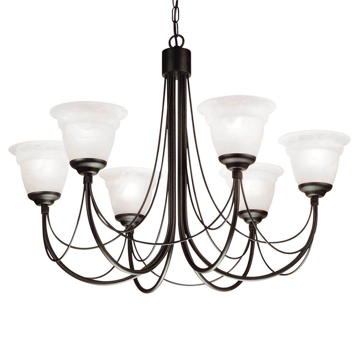 Elstead Lighting Chandelier from the Carisbrooke range. Carisbrooke 6 Light Chandelier Product Code = CB6-BLACK