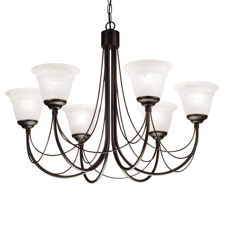 Elstead Lighting Chandelier from the Carisbrooke range. Carisbrooke 6 Light Chandelier Product Code = CB6-BLACK