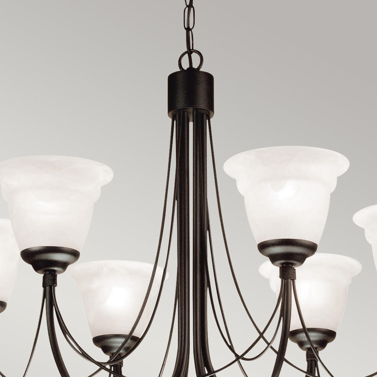 Elstead Lighting Chandelier from the Carisbrooke range. Carisbrooke 6 Light Chandelier Product Code = CB6-BLACK