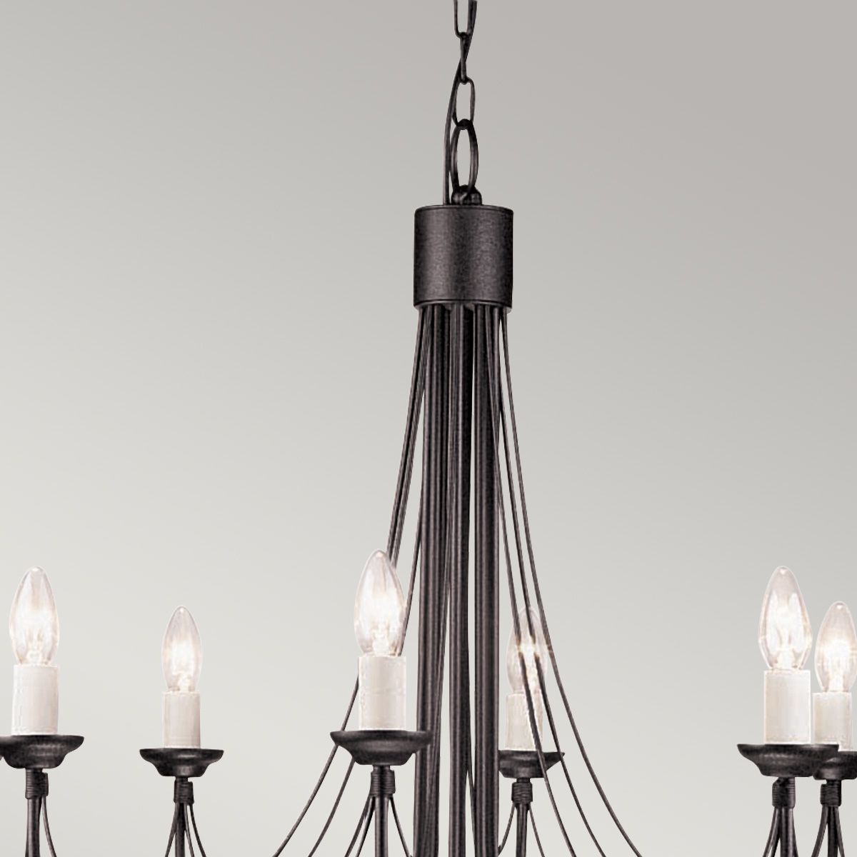 Elstead Lighting Chandelier from the Carisbrooke range. Carisbrooke 8 Light Chandelier – SKU CB8-BLACK